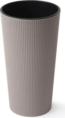 Obrázek produktu pro Květináč LAMELA Květináč LILIA JUMPER - pruhovaný, průměr 30 cm, výška 57 cm, šedá barva
