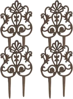 Produktbild von Edelroestkleurig Gietijzeren Border - 4-teilig - Gartenbegrenzung - ca. 35 x 215 x 1 cm