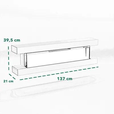 Produktbild von Glow Fire Elektrokamin 'Clear Wall 42' | Multicolor LED Wandkamin mit Heizung in weiss (1800W) | HxBxT: 39x137x21 cm