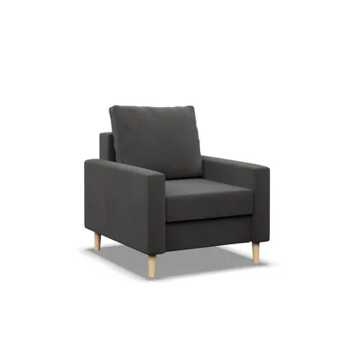 Produktbild von BLANK - Loungesessel für das Wohnzimmer, Wendekissen, Skandinavische Stil, Grau