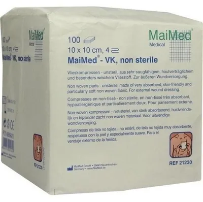Produktbild von Maimed 100 Stück Vlies Kompressen unsteril 10cm x 10cm