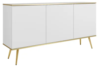 Produktbild von MOBAE AURA K160 Kommode 160 cm Weiß goldene Beine Sideboard mit Türen Wohnzimmerschrank modern Anrichte Stauraum