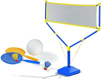 Obrázek produktu pro Sady na volejbal a badminton z kovu s přepravním košem