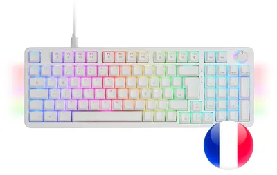 Produktbild von Mars Gaming MKPROWYFR, Kabelgebunden, USB, Mechanischer Switch, AZERTY, RGB-LED, Weiß