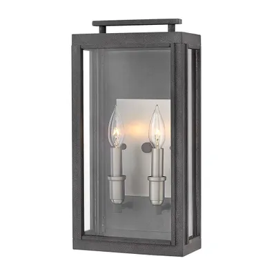Produktbild von Sutcliffe Outdoor Wandleuchte 2-flammig Zink gealtert, nickel antik  Hinkley QN-SUTCLIFFE-M-AZ