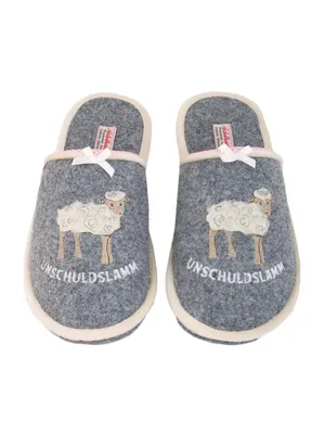Produktbild von Unschuldslamm Filzpantoffel, Farbe:mausgrau, Größe:38/39