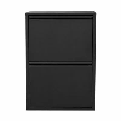 Produktbild von Alveon Schuhkipper Metall 2 Klappen schmal 51 x 15 x 75 cm - Schwarz