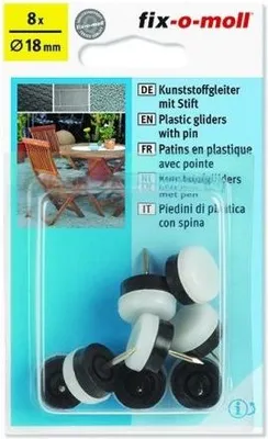 Image de Patins en plastique avec tige ronde 18 mm marron fix-o-moll