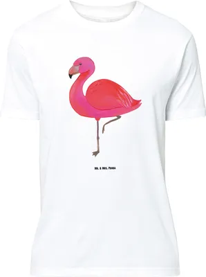 Produktbild von Mr. & Mrs. Panda Größe L T-Shirt Flamingo Classic - Weiß - Geschenk, Rosa, Stolz, Prächtig, Spruch, mit, Tshirt, Ich, Shirt
