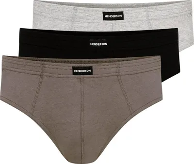 Produktbild von Henderson Herren Slipy 3er Pack - 100% Baumwolle, Klassischer Schnitt, Atmungsaktiv und Bequem, Elastischer Bund, Vielseitige Farben, Ideal für Täglichen Gebrauch, Hochwertige Unterwäsche, Multicolor XL