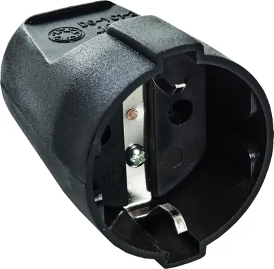 Produktbild von as-Schwabe Schutzkontakt-Kupplung Schwarz max. Querschnitt 1,5mm² 230V 16A IP20