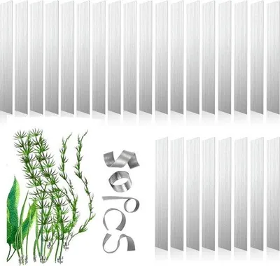 Produktbild von Flexible Pflanzenanker – 26 Stück, 11 cm x 1 cm x 0,1 cm – Gewichte für Aquarienpflanzen – Gewichte zum Fixieren von Pflanzen – Verstärkte Gewichte – Dekoration für Aquarien – Aquaristik-Zubehör – Metall – Verhindert das Schwimmen von Pflanzen – Für Aquarien und Aquarienpflanzen