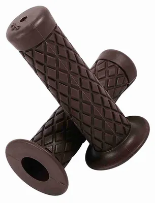 Obrázok produktu pre Univerzálne retro rukoväte z mäkkého kaučuku na riadidlá s priemerom 22 mm (7/8") pre motocykle, tmavo hnedé