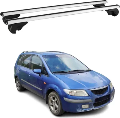 Image de Barres de toit Transversales pour Mazda Premacy 2002-2004 Aluminium Argent