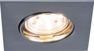 Paulmann Premium Einbauleuchte Set Coin klar eckig schwenkbar LED 1x6,8W 2700K 230V 51mm Eisen gebürstet/Alu Zink6068