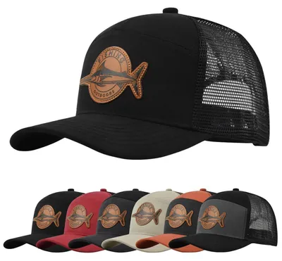 Obrázek produktu pro Truckerová čepice s motivem ryby, nastavitelná, kšiltovka typu snapback, uni, černá