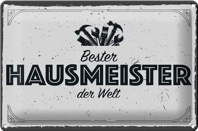 Produktbild von Blechschild Spruch 30x20cm Bester Hausmeister der Welt