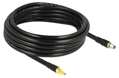 Produktbild von DeLOCK 5m RP-SMA/RP-SMA, 5 m, CFD400, LLC400, RP-SMA, RP-SMA, Schwarz