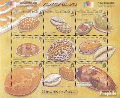 Produktbild von Briefmarken Salomoninseln 2002 Mi 1083-1091 Kleinbogen (kompl.Ausg.) postfrisch Porzellanschnecken