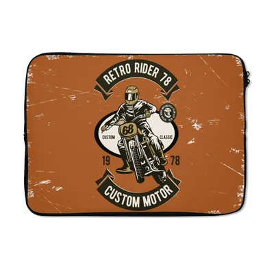 Produktbild von MuchoWow® Laptop Hülle 13 Zoll Motorrad - Retro - Zitat Laptoptasche - Laptophülle - Sleeve - Rundumschutz