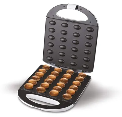 Waffeleisen für 24 halbe Waffeln, 1600 W, Antihaft, schwarz
