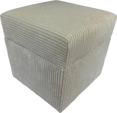 Zdjęcie produktu dla Pufa sztruksowa POSO 40x40 tapicerowana kwadratowa ze schowkiem pufa otwierana do salonu cappuchino