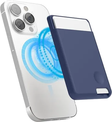 Image de Elago Porte-cartes magnétique en silicone MagSafe Jean Indigo