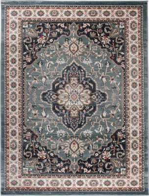 Image de Tapis COLORADO Classique Bleu Crème Noir 200 x 300 cm