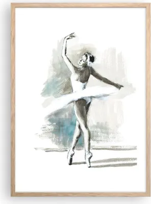 Produktbild von Gerahmtes Poster - Rahmen in heller Eiche - Ballerina Tanz Frau - 50x70 cm - Wand Bild - Wanddeko - Wandbilder - Kunstposter - Wandposter - Bilderrahmen - Bilder - Kunstdruck - P2NPA50x70-4953