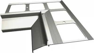 Productafbeelding van Renoplast aluminium dakgootprofiel K30, keramische vloertegel, binnenhoek 90°, grijs