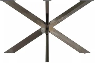 Image de In And OutdoorMatch Pieds de table en métal Brennon - Pied de meuble - Pied de table - Pied d'araignée - Pied de table noir industriel - 120x68x71cm