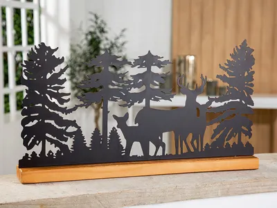 Immagine prodotto di GILDE Standrelief, "Hirsche im Wald", Hirschmotiv, Metall, braun, , L. 7,5 cm, B. 53 cm, H. 29,5 cm 69754