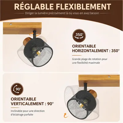 Image de ZMH Spot de plafond à 2 ampoules E14, spots de plafond, lampe de plafond noire, lampe de cuisine, spot en métal, luminaire de plafond, spots pour la cuisine, la chambre et le salon, Image générée par une IA
