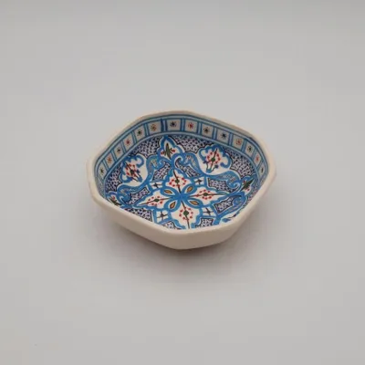 Image de Plat octogonal Marocain turquoise - L 16 cm