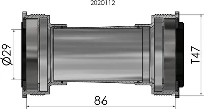 Produktbild von Plattenschaufel Elende Fadenanpassung T47 SRAM DUB INTERNEHMEN 86 MM