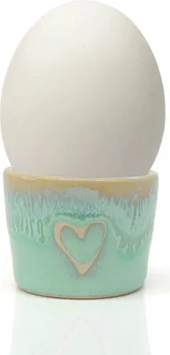 Produktbild von Stoneware Eierbecher "Herz" türkis