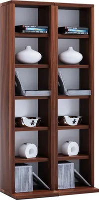 Immagine prodotto di Scaffale per CD in legno | Scaffale CD con spazio per 204 CD o 72 DVD o 40 Video | Dimensioni: H. 92 x W. 42 x D. 20 cm | Elegante scaffale CD/DVD | Scaffale Blu ray - Milano
