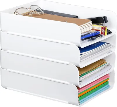 Produktbild von Aufbewahrungskorb mit 4 Etagen - Dokumentenhalter - Schreibtisch-Organizer