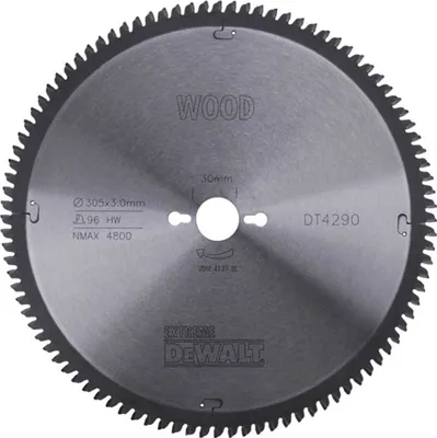 Zdjęcie produktu dla Dewalt Piła Tarcza Do Drewna Aluminium Laminatów Pvc 305X30Mmx96Z Dt4290-Qz