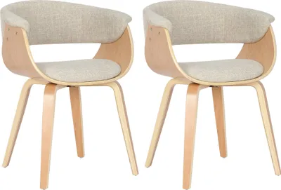 Produktbild von 2er Set Stühle HLO-CP27 Stoff  natura/creme