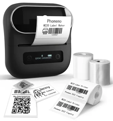 Tragbarer Thermodrucker M220 für Etiketten, Bluetooth & USB