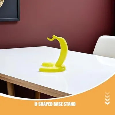Produktbild von 3 Stück Bananenhalter für die Küchenarbeitsplatte, stabiler Bananenaufhänger aus Kunststoff, Bananenständer als Obstablage und platzsparender Bananenhaken zur Montage unter dem Schrank