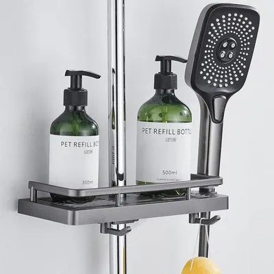Immagine prodotto di Scaffale angolare per doccia e cucina 50 cm (P) x 27 cm (L) x 12 cm (A) in acciaio inossidabile