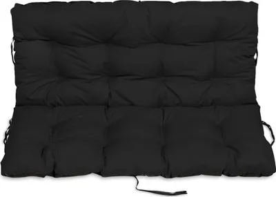 Produktbild von Sitzkissen Bankkissen Bankauflage für Gartenbank - 180x50 cm und Rückenlehne 180x60 cm - Outdoor und Indoor - schwarz
