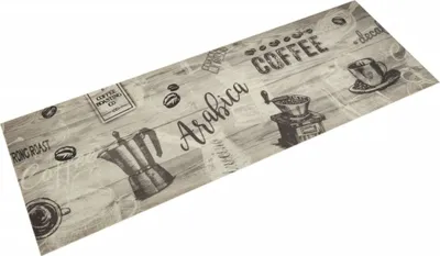 Produktbild von Küchenteppich Waschbar Kaffee Grau 60x180 cm Samt