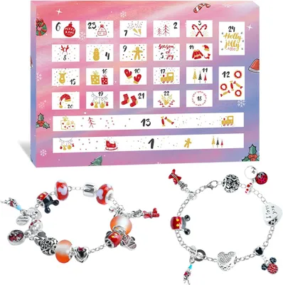 Productafbeelding van Adventskalender 2026 meisjes kinderen sieraden - Bedelarmbanden