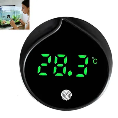 Produktbild von Digitales Aquarium Thermometer, Temperaturmesser für Aquarium– 0–60°C, ±0,5°C, 5s Messzyklus – Für Süßwasser, Axolotl, Schildkröte