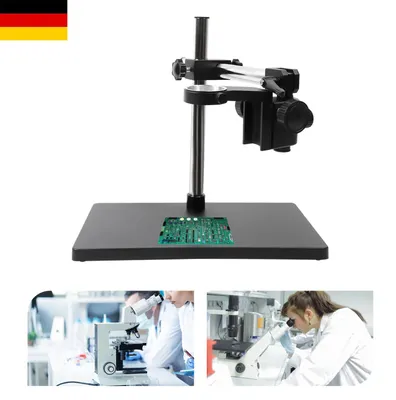 Produktbild von Mikroskopständer - Tischstativ - Höhenverstellbar bis 32 cm - Universelle 50 mm Halterklemme - Metallbasis aus Legierung - Schwarz