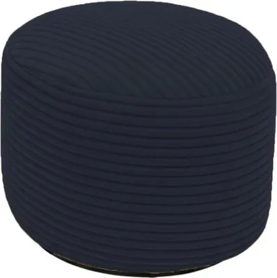 Image de Repose-pieds déhoussable en velours côtelé BANANAIR 55x30 cm bleu foncé