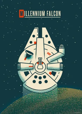 Produktbild von Wandbild - Star Wars Geeky Millennium Falcon - Größe 50 x 70 cm